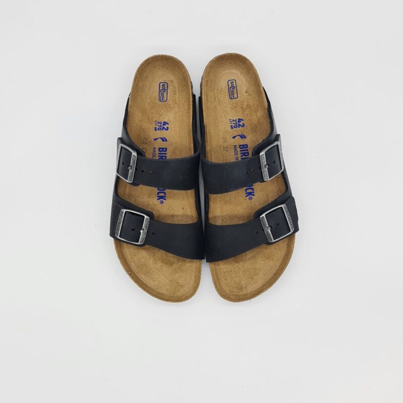Birkenstock Arizona nera oiled leather (pelle ingrassata) ciabatte uomo