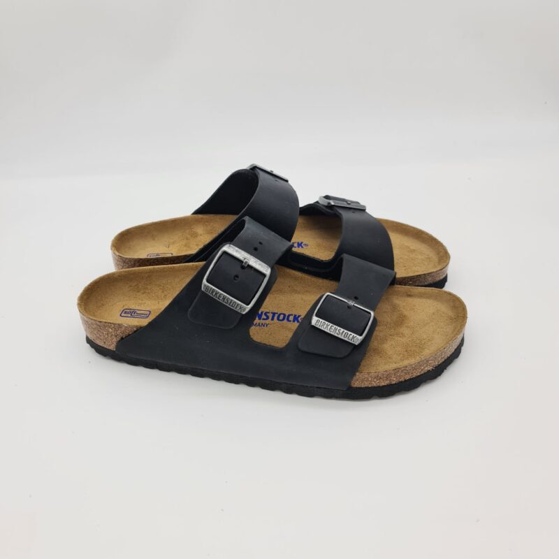 Birkenstock Arizona nera oiled leather (pelle ingrassata) ciabatte uomo