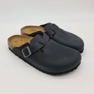 Birkenstock Boston nero oiled leather Sabot unisex