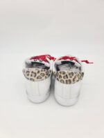 2Star sneaker low donna in pelle bianca dettagli leopardato nero