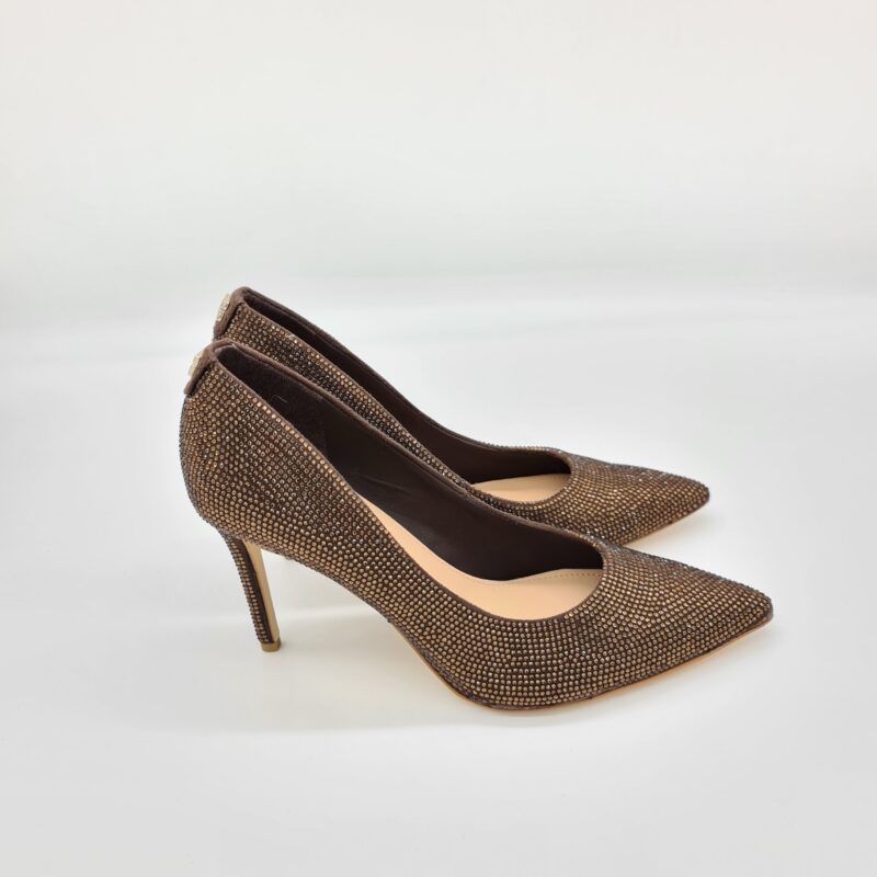 Guess décolletté donna marrone bronzo strass