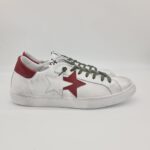 2Star sneakers low uomo bianca stella rossa