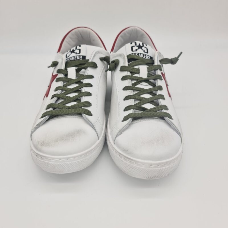 2Star sneakers low uomo bianca stella rossa