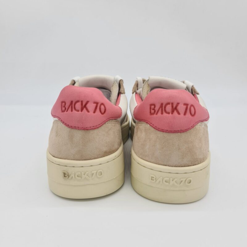 Back 70 sneakers donna pelle bianca e rosa