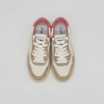 Back 70 sneakers donna pelle bianca e rosa