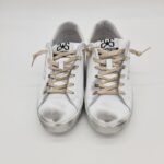 2Star sneakers Low donna bianco oro talloncino glitter oro/giallo