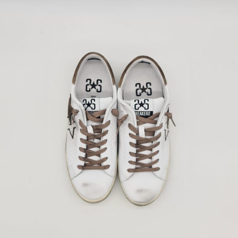 2Star sneakers Low uomo bianca marrone