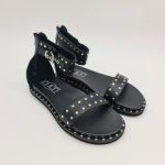 Cult Roshelle3885 sandalo donna nero fibbia nella caviglia e borchie