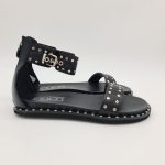 Cult Roshelle3885 sandalo donna nero fibbia nella caviglia e borchie