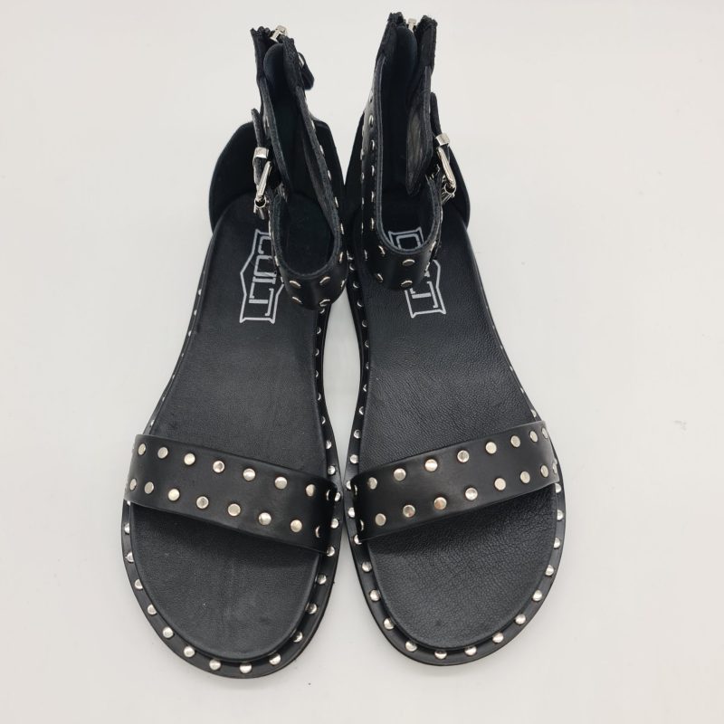Cult Roshelle3885 sandalo donna nero fibbia nella caviglia e borchie