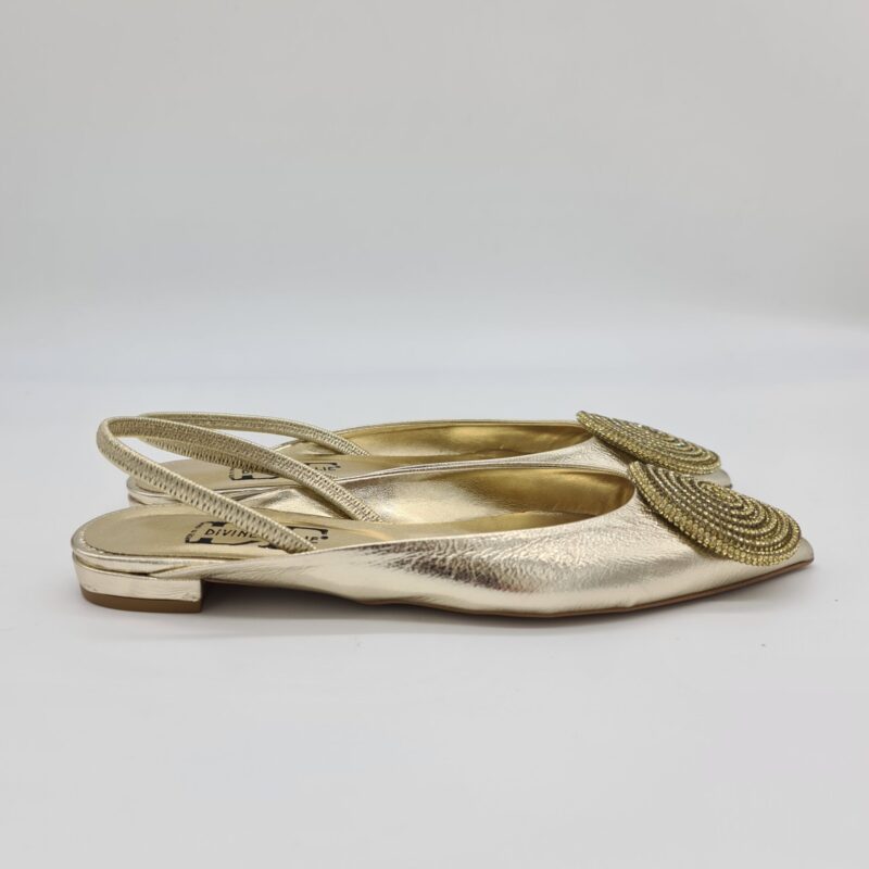 Divine Follie ballerina chanel donna oro con accessorio strass