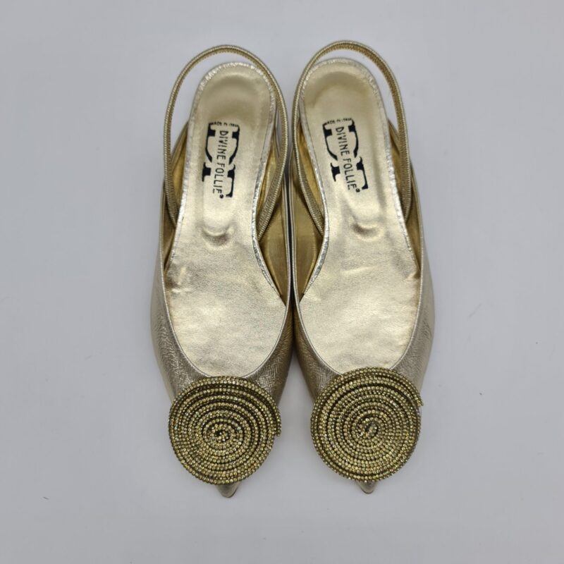 Divine Follie ballerina chanel donna oro con accessorio strass