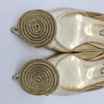Divine Follie ballerina chanel donna oro con accessorio strass