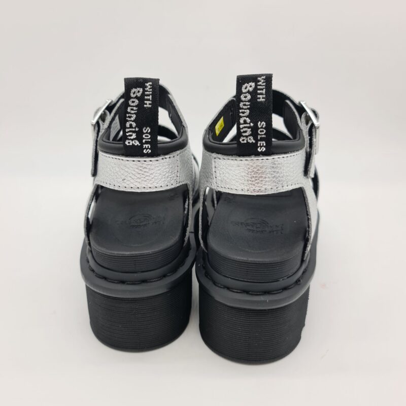 Dr.Martens Blaire Quad pelle argento platform Sandalo donna