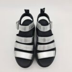 Dr.Martens Blaire Quad pelle argento platform Sandalo donna