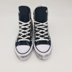 Converse alta nera platform con borchie sneakers donna