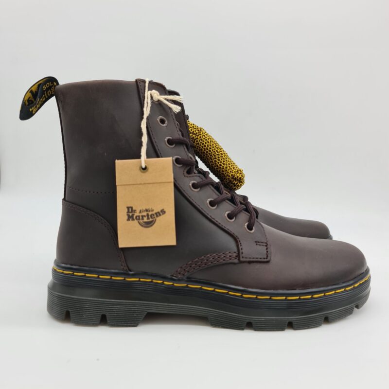Dr. Martens Combs Leather anfibio uomo pelle ingrassata marrone