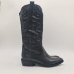 Divine Follie stivale texano donna ricamato nero tacco 4 cm