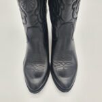 Divine Follie stivale texano donna ricamato nero tacco 4 cm