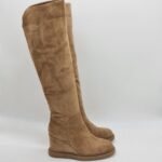 Divine Follie stivale alto donna camoscio beige zeppa