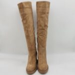 Divine Follie stivale alto donna camoscio beige zeppa