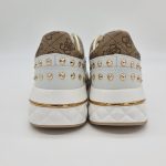 Guess sneakers pelle bianca con borchie oro donna