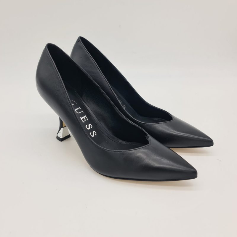 Guess décolleté pelle nera tacco a rocchetto 9 cm
