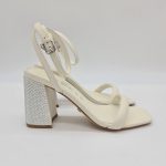 Guess sandalo avorio tacco grande con strass cm 9