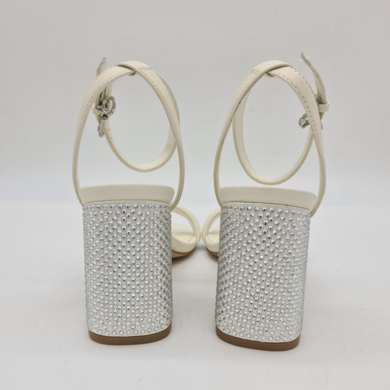 Guess sandalo avorio tacco grande con strass cm 9