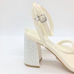 Guess sandalo avorio tacco grande con strass cm 9