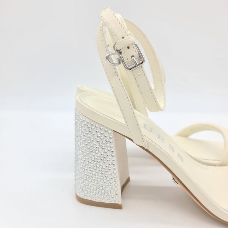 Guess sandalo avorio tacco grande con strass cm 9