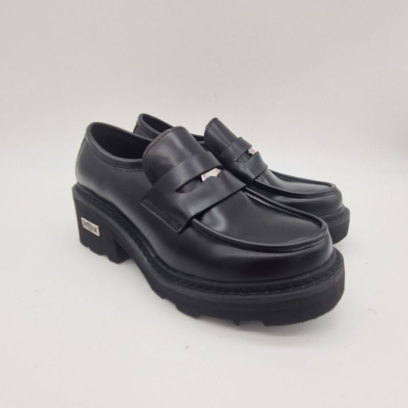 Cult mocassino Grace 3923 nero donna con tacco e platform
