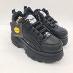 Buffalo London sneakers pelle nera donna
