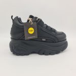 Buffalo London sneakers pelle nera donna