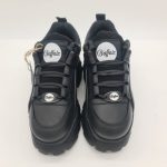 Buffalo London sneakers pelle nera donna