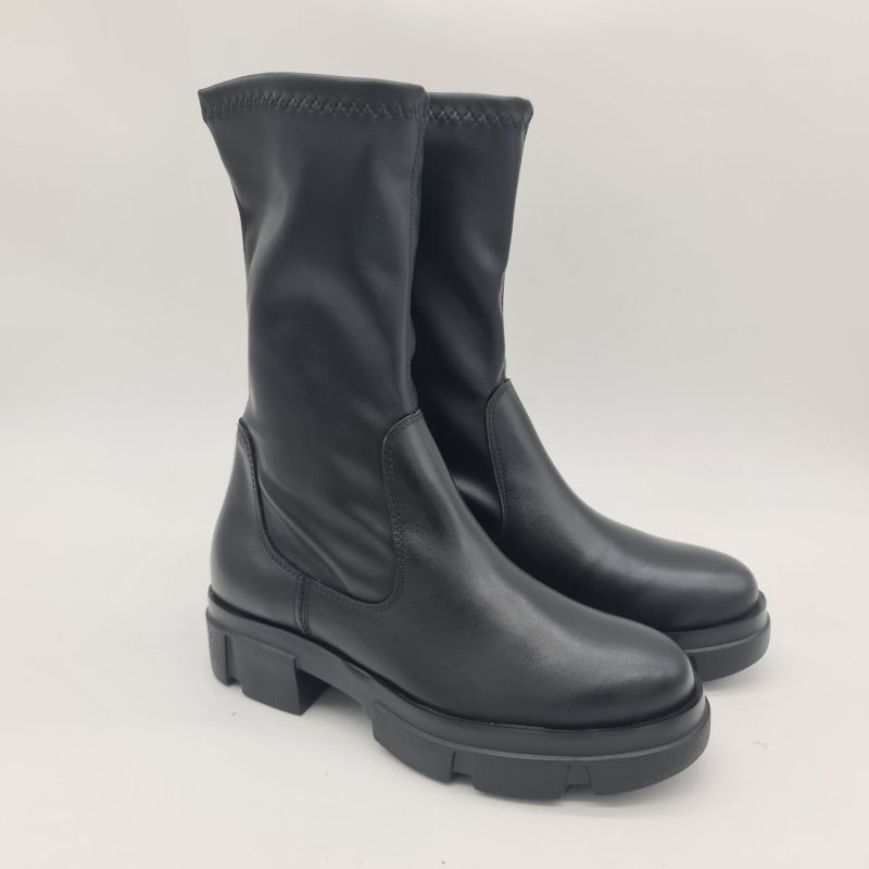 Les Tulipes tronchetto donna nero gambale elasticizzato