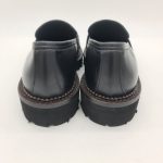 Les Tulipes mocassino donna pelle nera con frange e morsetto