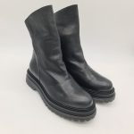 Les Tulipes tronchetto donna pelle nera con zip dietro