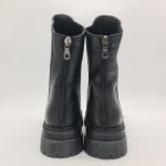 Les Tulipes tronchetto donna pelle nera con zip dietro