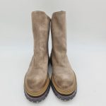 Les Tulipes tronchetto donna camoscio taupe con zip dietro