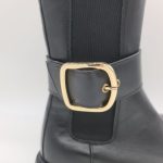 Les Tulipes stivaletto donna nero con elastici e fibbia dorata estraibile