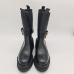 Les Tulipes stivaletto donna nero con elastici e fibbia dorata estraibile