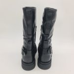 Felmini biker donna pelle nera con ghetta removibile