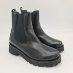 Felmini stivaletto donna con elastici pelle nero