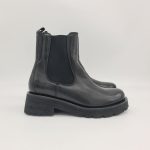 Felmini stivaletto donna con elastici pelle nero