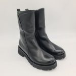 Felmini tronchetto donna con zip pelle nera