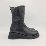 Felmini tronchetto donna con zip pelle nera