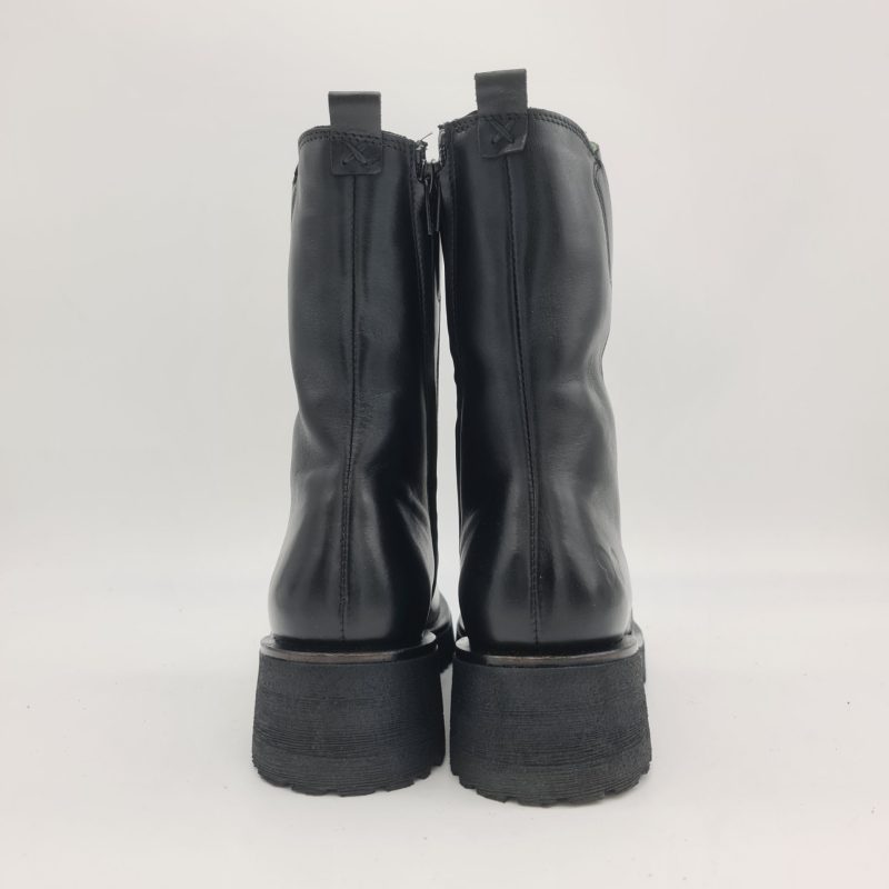 Felmini tronchetto donna con zip pelle nera