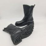 Felmini tronchetto donna con zip pelle nera