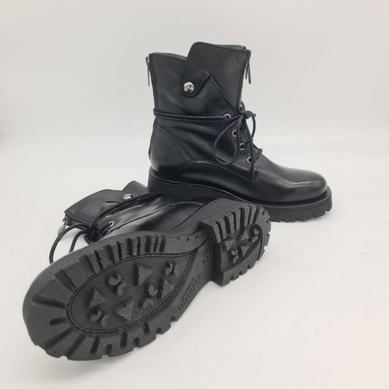 Felmini anfibio donna pelle nero con carrarmato